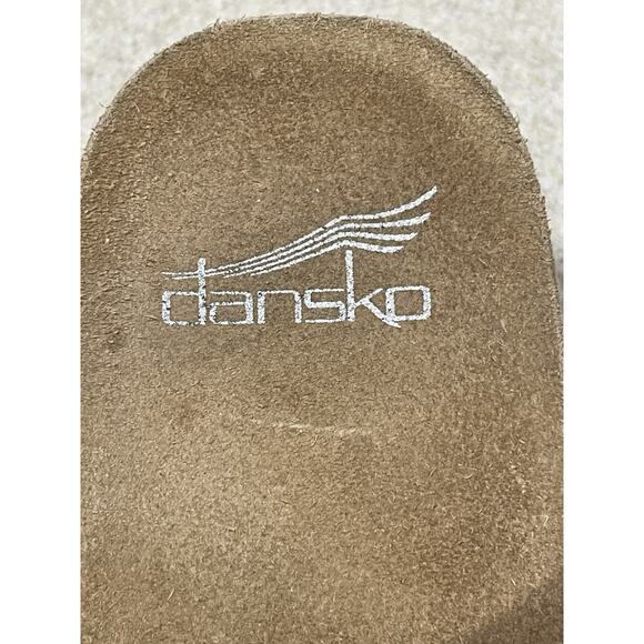Dansko Susie Yellow Milled Nubuck Cork Wedge Slide Sandal Women 9/EU 40-ADJ Mule - Picture 10 of 11
